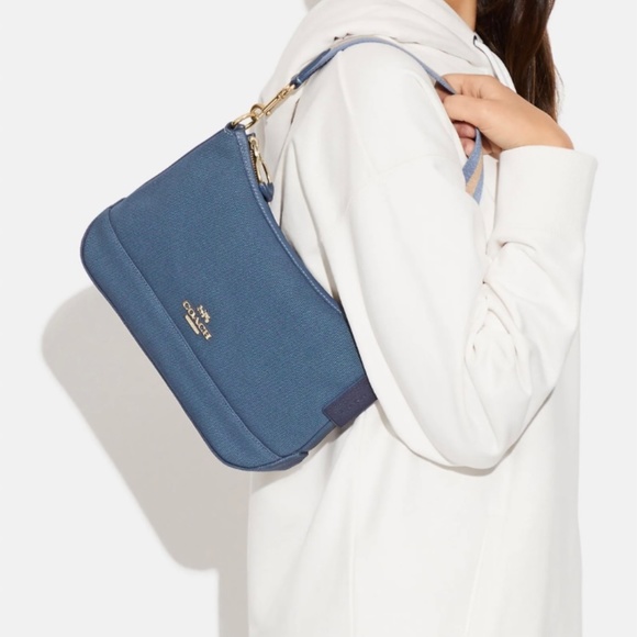 $ SOLD! $COACH Ellis Shoulder Bag/Canvas- W/ Attached Coin Case-GORGEOUS & NWT!! - Picture 4 of 7